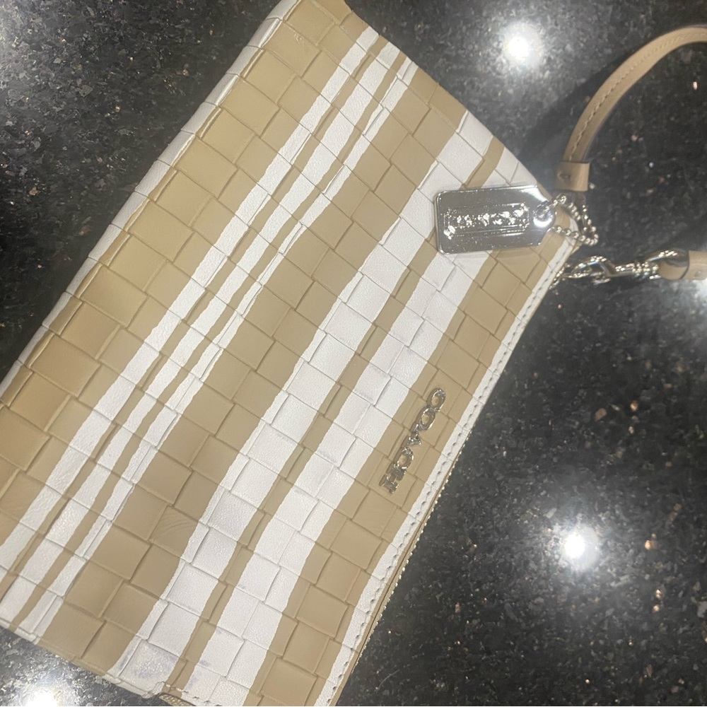 Coach Wristlet - White and Tan